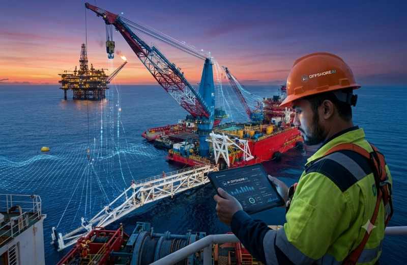 Engineer working offshore