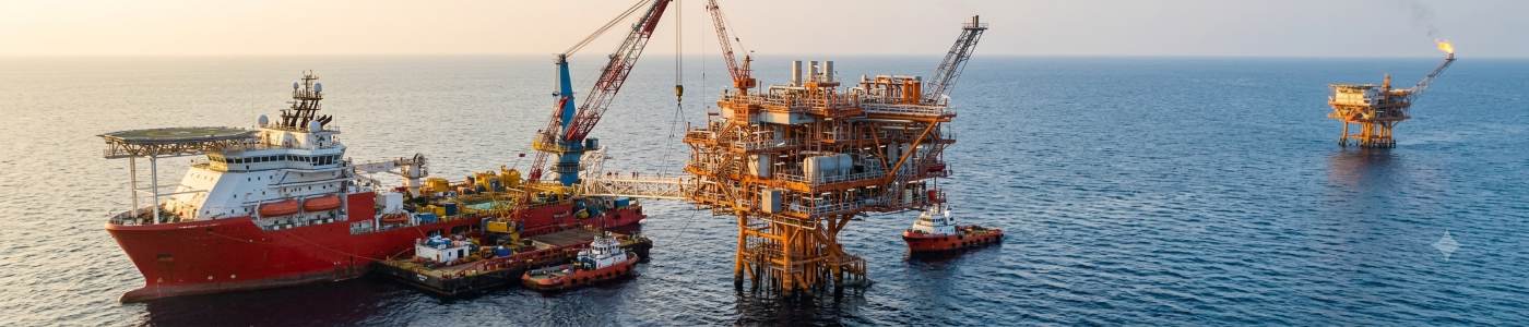 Vessel at sea panorama